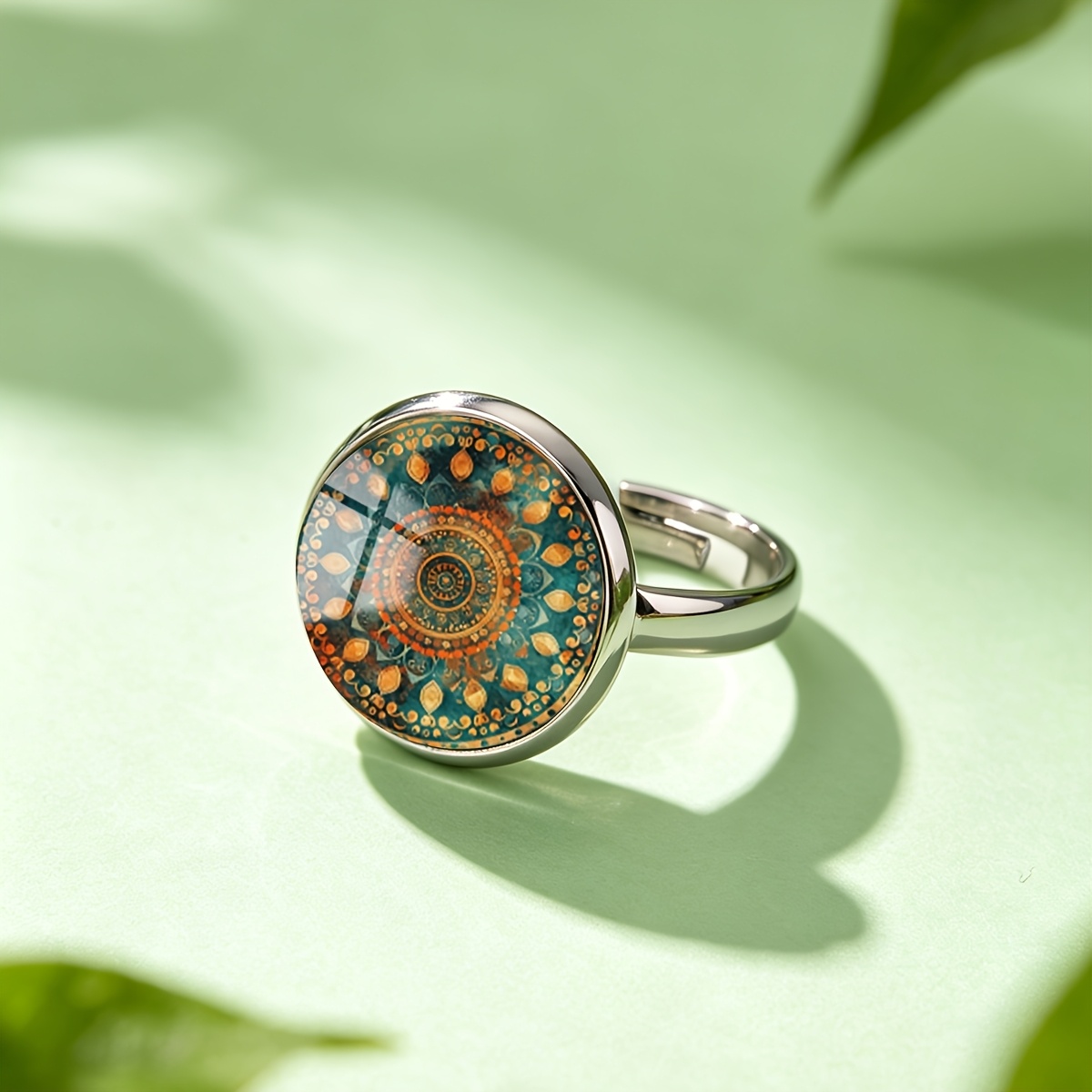 Men's Vintage Mandala Pattern Stainless Steel Ring